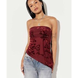 Urban Outfitters Y2K Velvet Burnout Tube Top